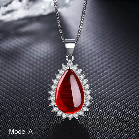 Large Oval Carnelian Natural Agate Gemstone Pendant Necklaces